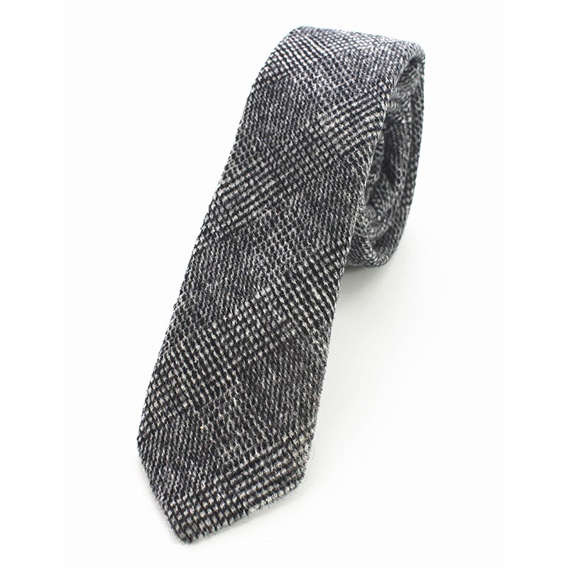 JEMYGINS Wool Ties For Men 6cm Slim Solid Plaid Neck Tie Skinny Vestidos Cashmere Necktie Cravat Accessories Box: 2