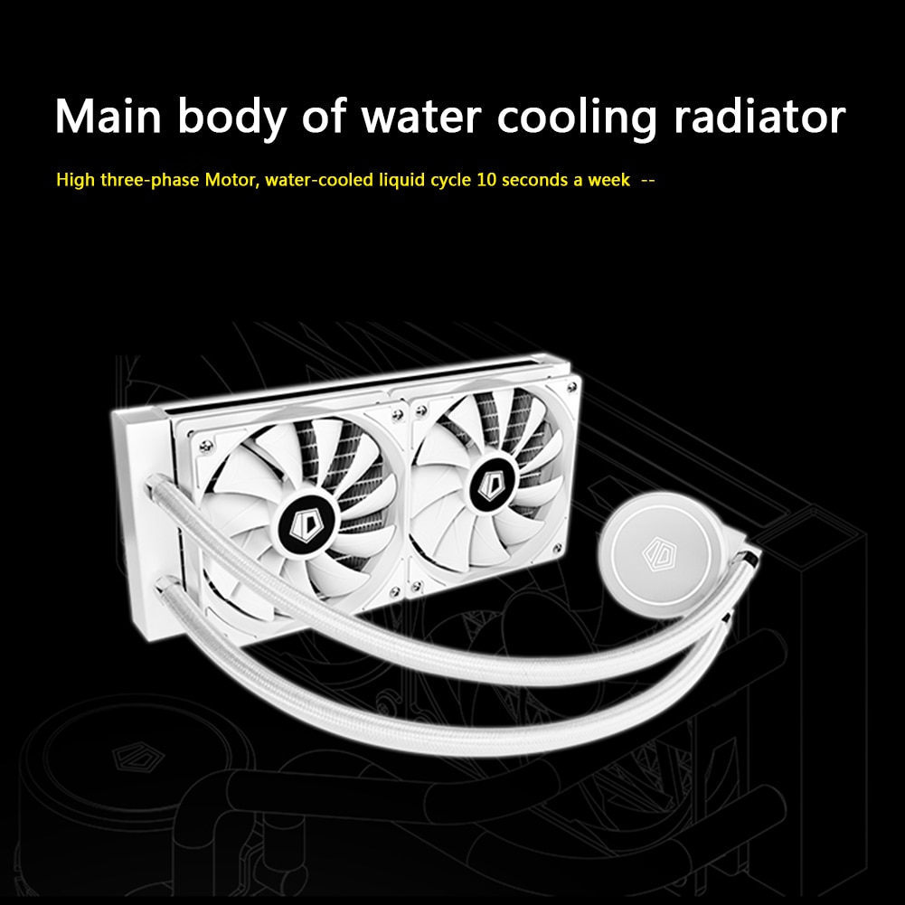 CPU Water Cooler 120mm 4 Pin Integrated Radiator Heatsink Quiet Computer Cooling Case Fan for LGA /AM3+/AM4