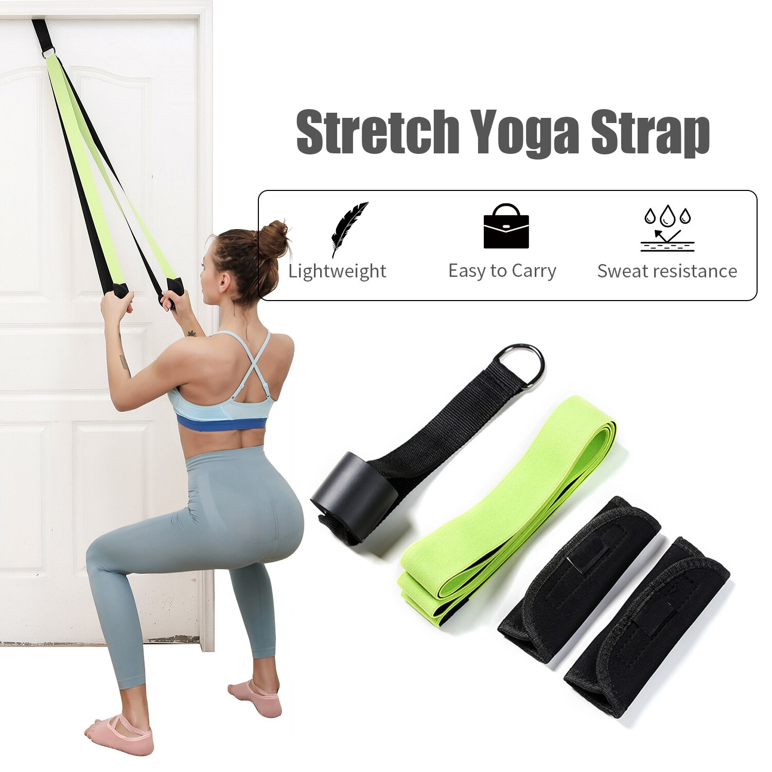 Door Resistance Band Set Strength Training Strap Elastic Exercise Training Bands Portable Muscle Stretch Over Door Anchor Home