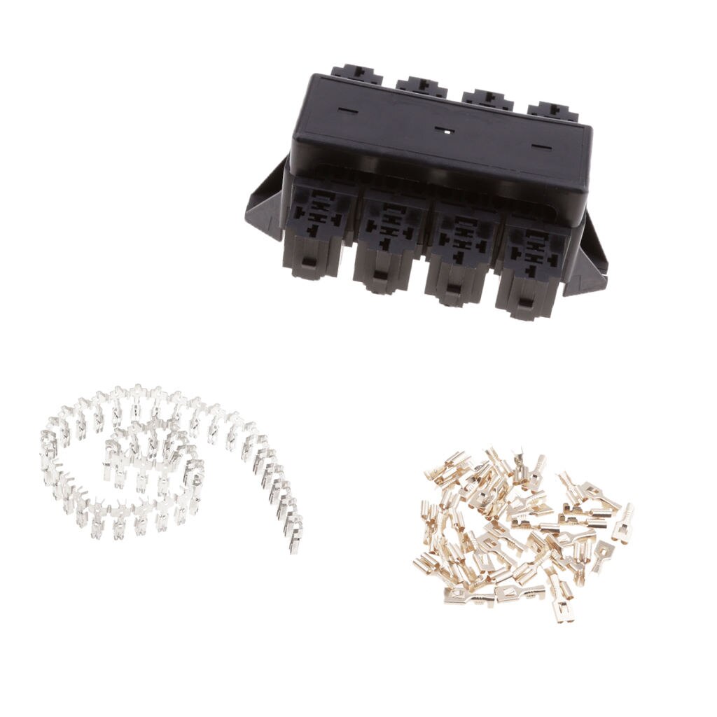 Car Vehicle 20 Blade Fuse 8 Relay Holder Block Assortment Electronic Parts 20-way Blade Fuse Holder + 8-way Relay Socket