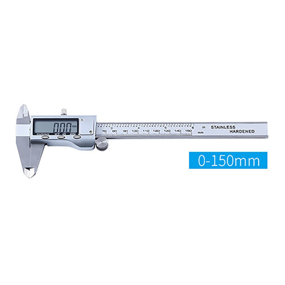 Digital Caliper 0-100/150/200/300mm Measuring Tool Stainless Steel Inch/MM Electronic Vernier Calipers Gauge Silver: 0-150mm
