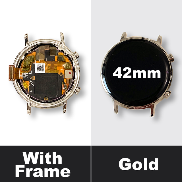 Original bildschirm für HuaWei uhr serie GT2 lcd touchscreen oled Anzeige digitizer Montage HW uhr Auswechslung 42mm 46mm: WithFrame-Gold-42mm