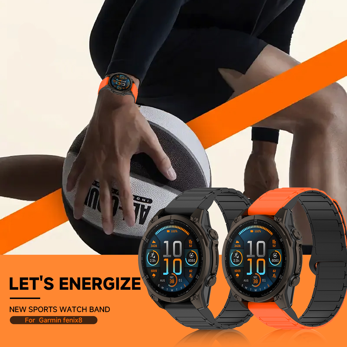 Brățară Magnetică din Silicon pentru Smartwatch - 20mm 22mm 26mm QuickFit - Compatibilă Garmin Fenix 8 7X 7 7S 5X 5S Plus 3HR