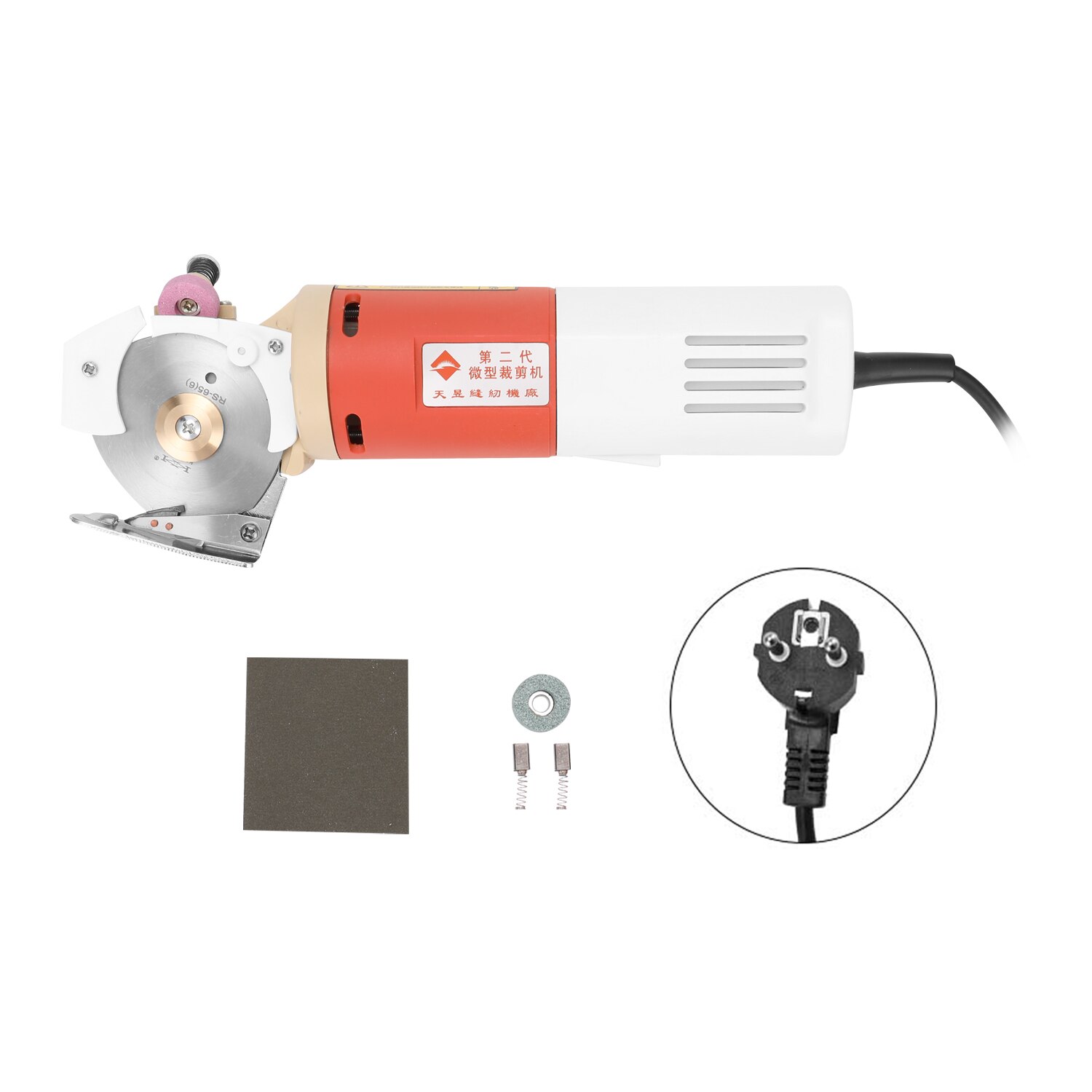 Håndholdt bærbar 65mm roterende klinge elektrisk klipskærer stof rundt skæremaskine: Eu-stik