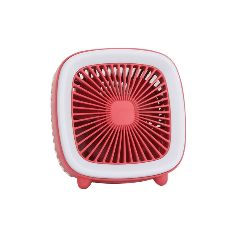 Mini ladattava led pöytäkone pöytätuuletin yövalo usb säädettävä nopeus pieni tuuletin 360 ° kannettava ilmajäähdytystuuletin jäähdytin: Punainen