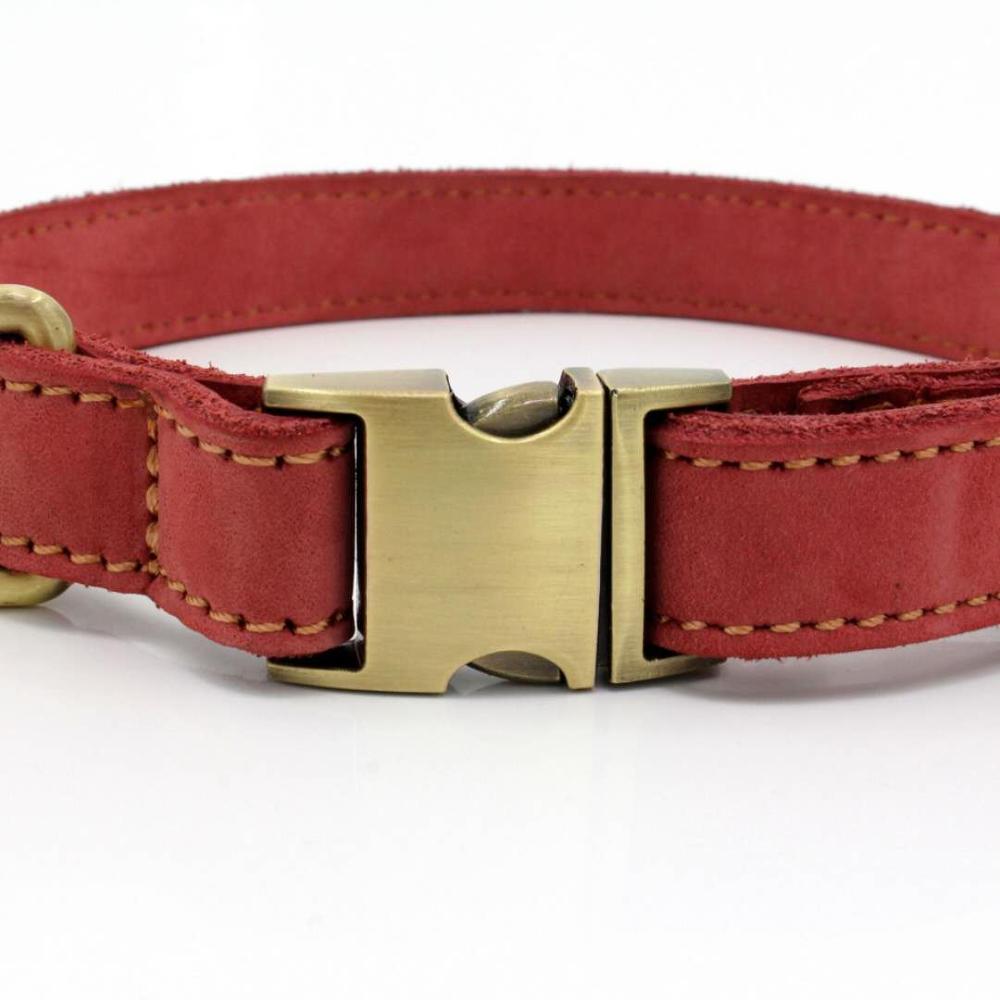 Halsband Voor Kleine Medium Grote Honden Verstelbare Zachte Comfortabele Lederen Huisdier Halsband Met Zware Koperen Metalen Gesp