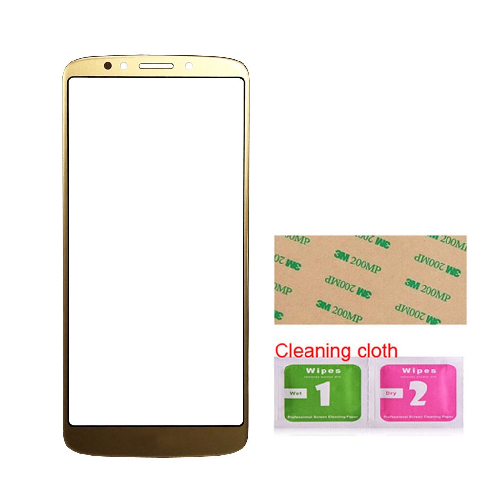 5.0'' E5 Mobile Touch Screen Outer Glass For Motorola Moto E5 XT1944 Front Glass Panel Replacement: Gold No Tools