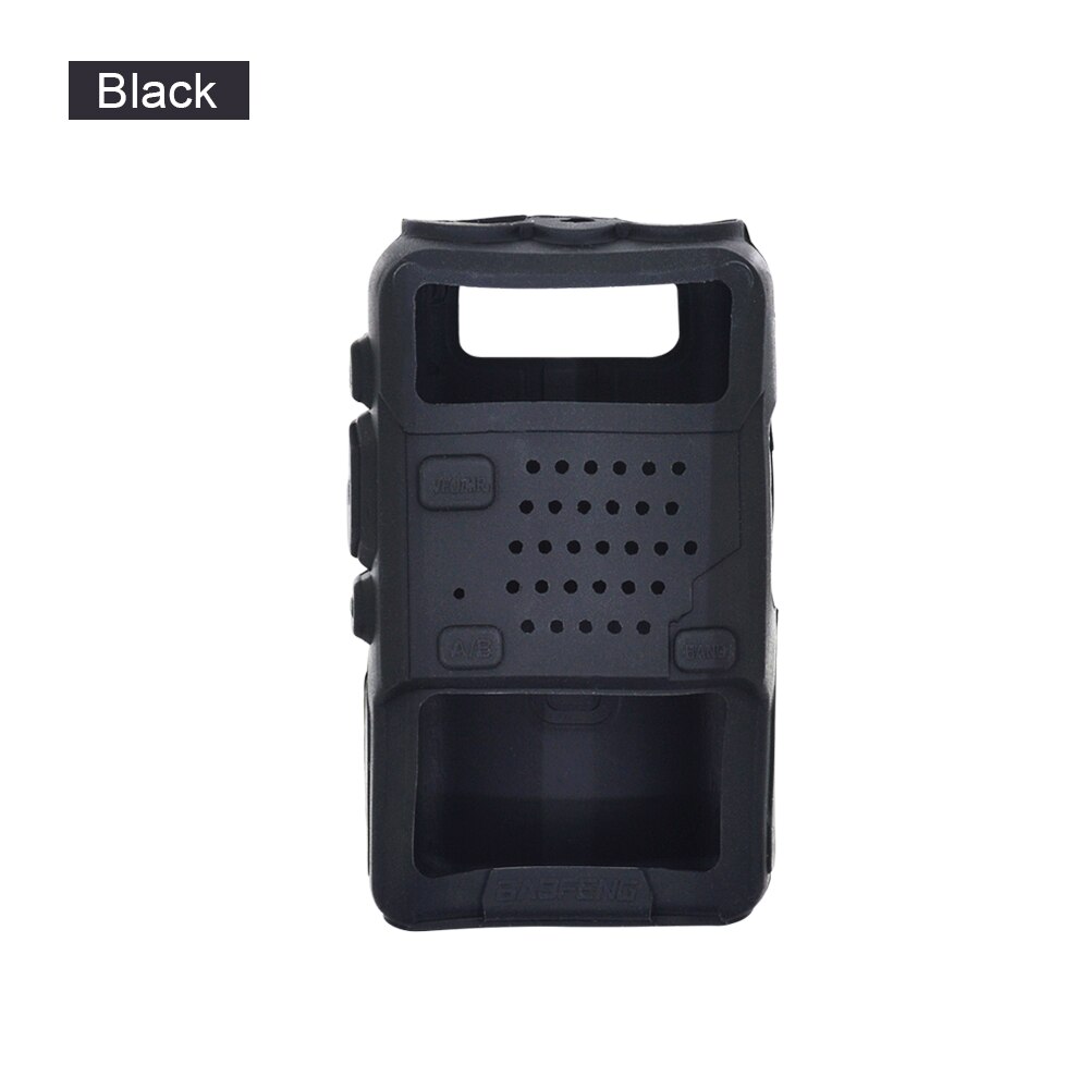 Chipal Soft Case Holster Siliconen Handheld Cover Shell Voor Baofeng Twee Manier Mobiele Radio UV5R 5RA 5RB 5RC 5RD Tyt THF8: Black