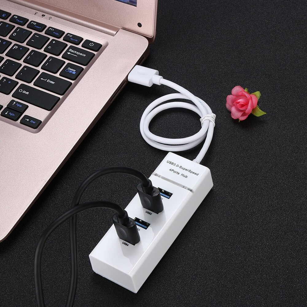 CARPRIE USB Hub High Speed Black USB 3.0 HUB Splitter Expansion For Desktop PC Laptop Adapt With Super Speed Transfer Rate 0.5M