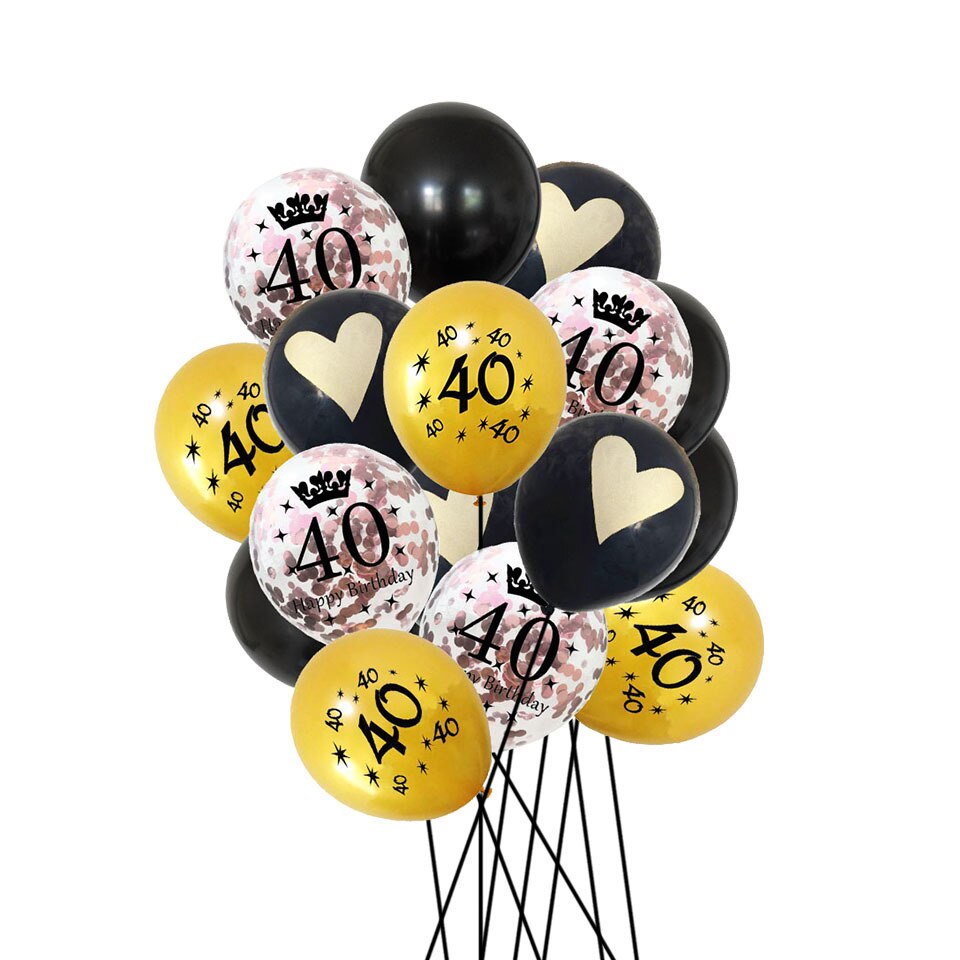 16 pièces 10 pouces 12 pouces Multi Air Ballons Joyeux Anniversaire Décorations De Fête Enfants Adultes Numéro Ballon bricolage Fournitures De Fête: 40 rose gold