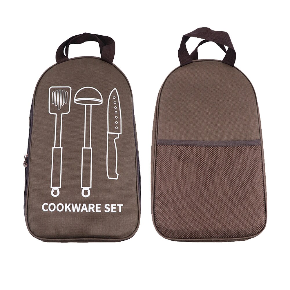 Bolsa de almacenamiento para utensilios de cocina, utensilio organizador portátil para viajes al aire libre, cubertería de acampada