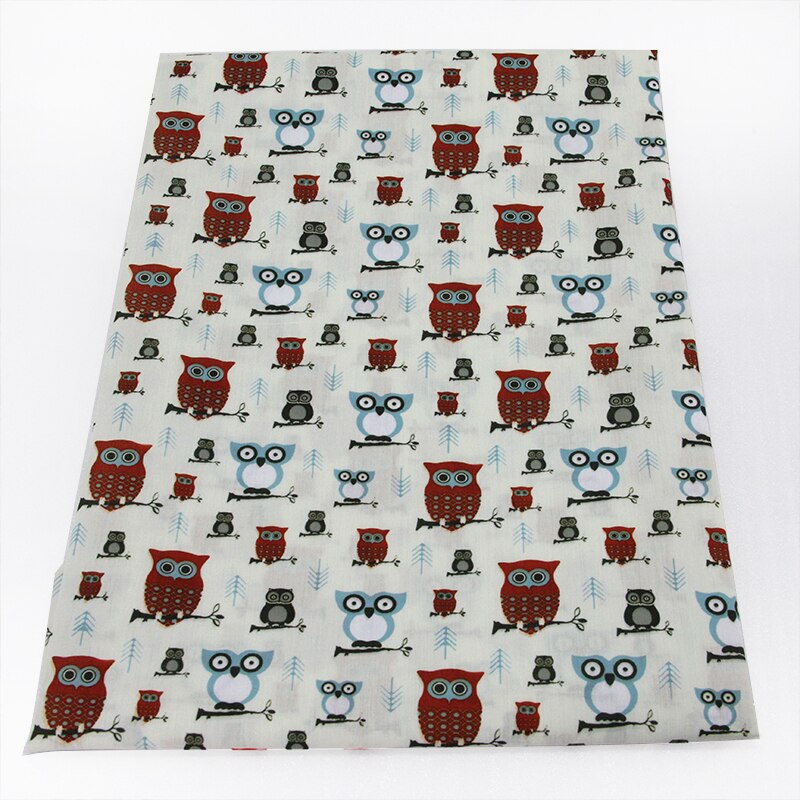 David tillbehör 50*145cm söta tecknade uggla tryckt polyester bomullstyg gör-det-själv vävnad hemtextil sömnad flickor klänning ,c9122: 1045974001