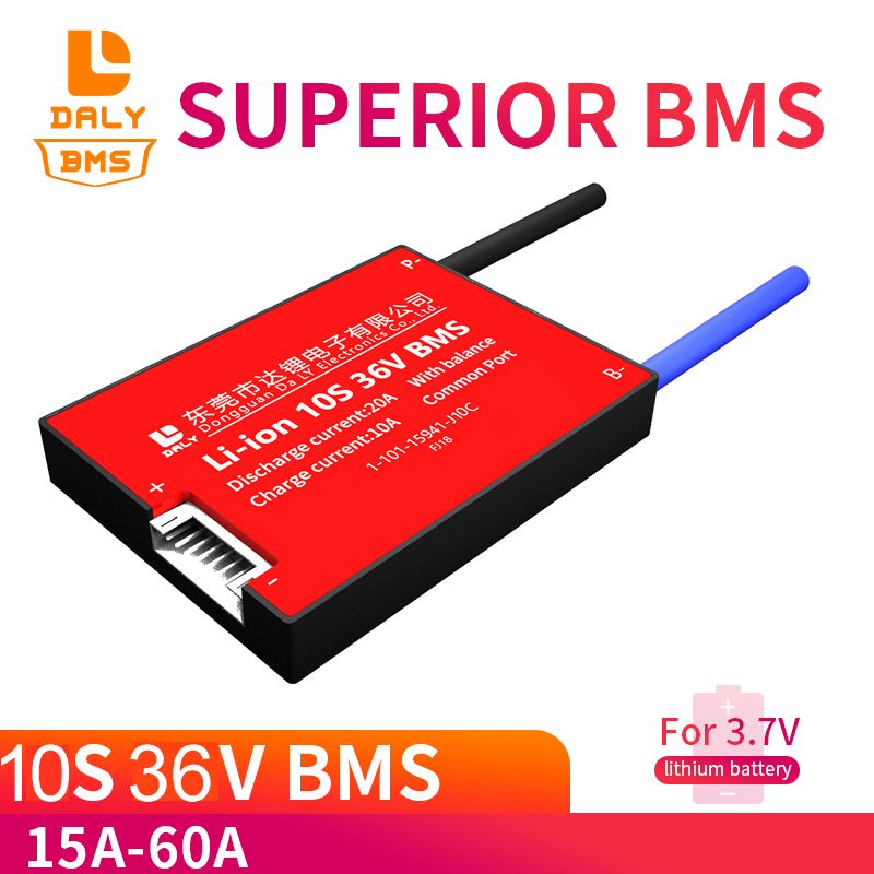 Daly BMS 36 V 10 S 18650 Li-Ionen-Lithium-Ionen-Akku 10 S BMS 36 V E-Bike BMS 15 A 20 A 30 A 40 A 50 A 60 A Laden 42 V mit Balance