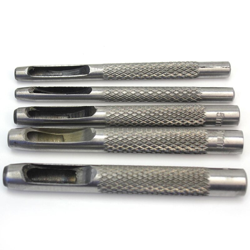 Herramientas para perforar cuero, juego de 5 tamaños, perforadora de cuero, perforadora hueca, cinturón, 3,0mm-7mm para ropa y lona