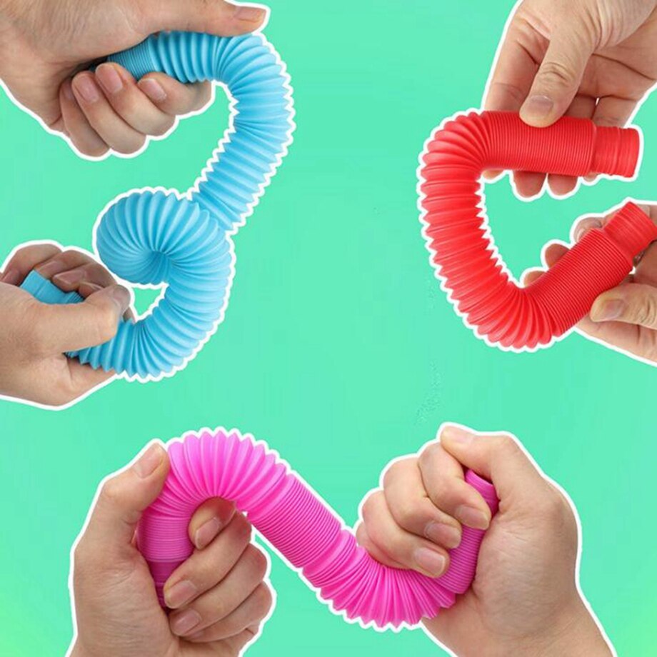 Colorful Pop Tubes Fidget Toys Pop Squeeze Push Bubble Sensory it Adult Relief Simple Dimple Anti Stress Figet Toys