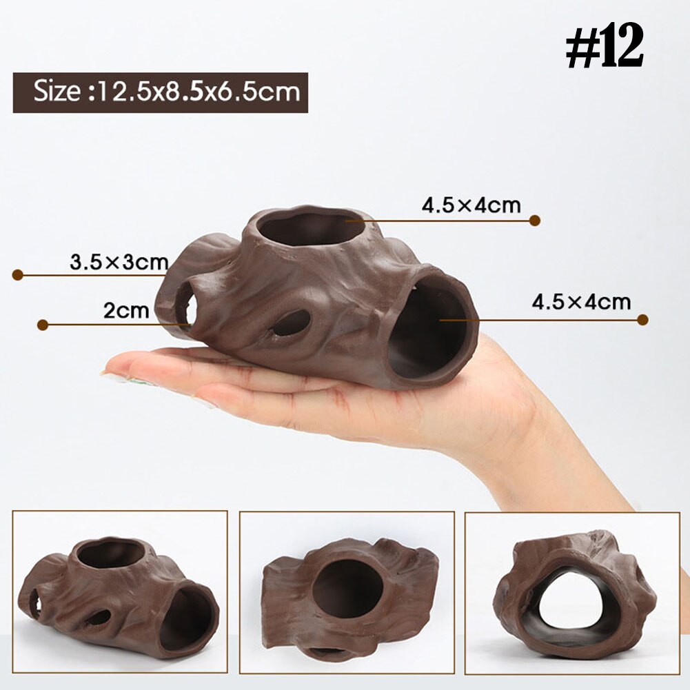 1PC Fish Tank Decor Ideas Micro Landscape Decor Fish Hiding Cave Shrimp Dodge House Resin Ornament Aquarium Landscaping: 12