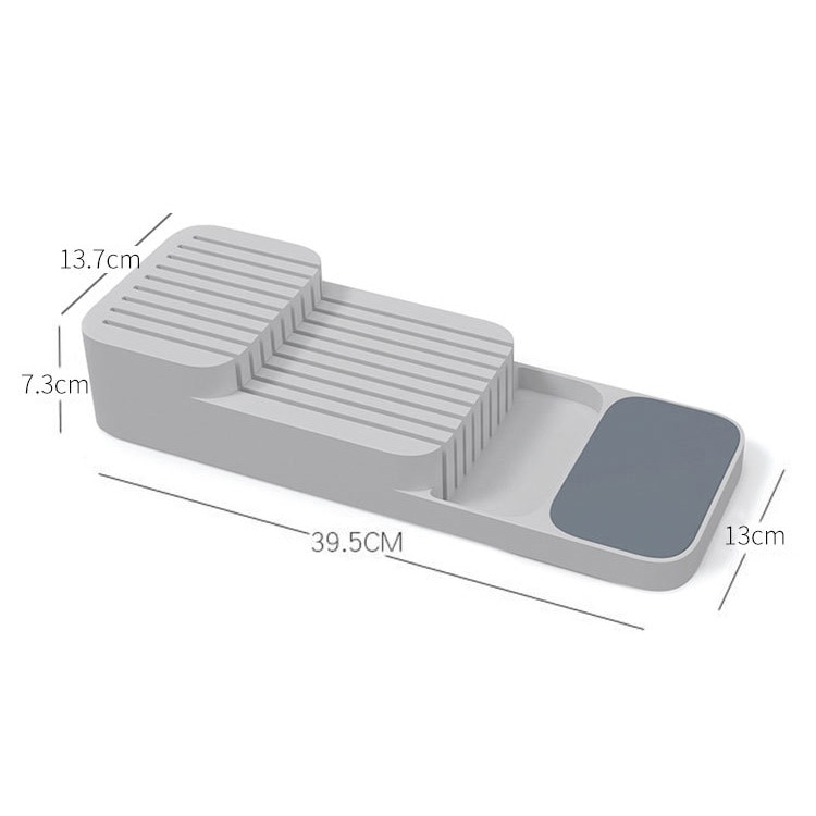 Küche Besteck Schublade Organizer Trocknen Besteck Tablett Löffel Teiler Lager Kasten Gabeln Lagerung Behälter für Küche Utensilien: Messer Kasten-grau