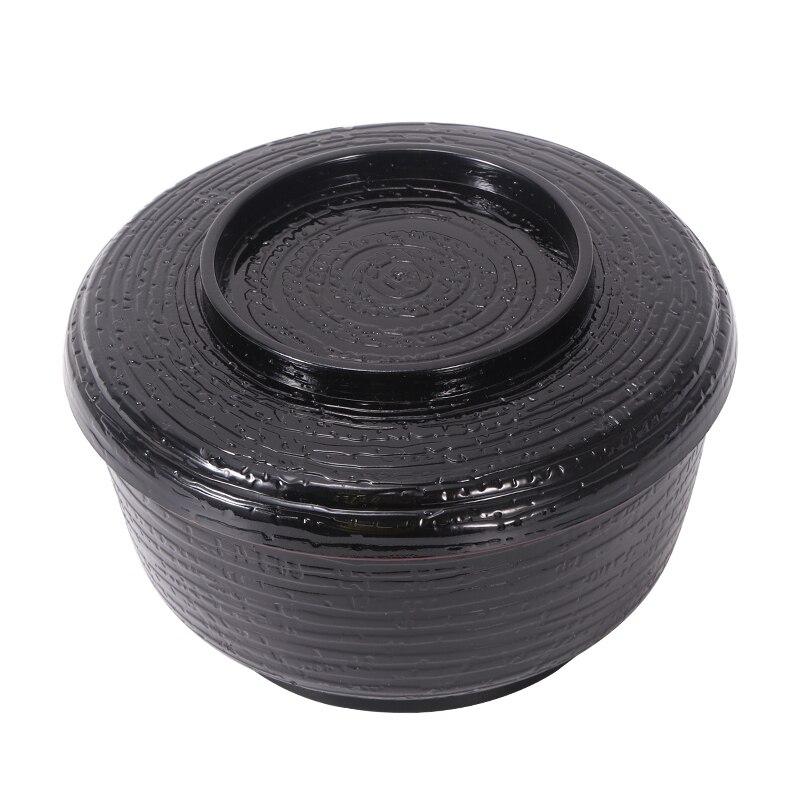 Japanese style wood grain cover cooking utensils plastic small soup rice bowl chicken miso soup noodle bowl Korean tableware
