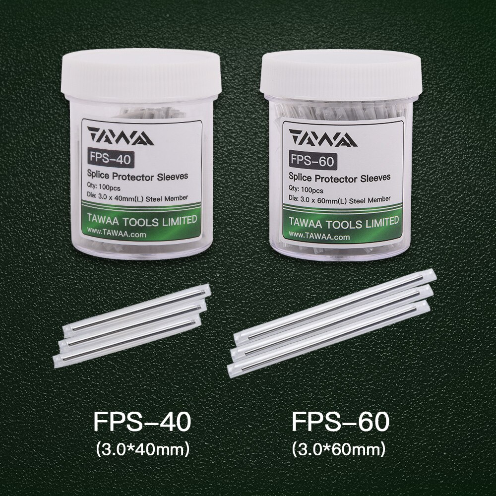 TAWAA 100pcs FPS-40 40mm Fiber Optic Fusion Splice Protection Sleeves FPS-60 60mm Fiber Heat shrinking tube Splicing Protector