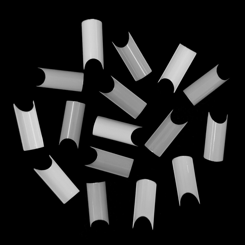 Plastic Nails 500Pcs Clear Nail Tips C Shape Faux Ongle French Manucure Medium Nails Dual Form Nail System Kit