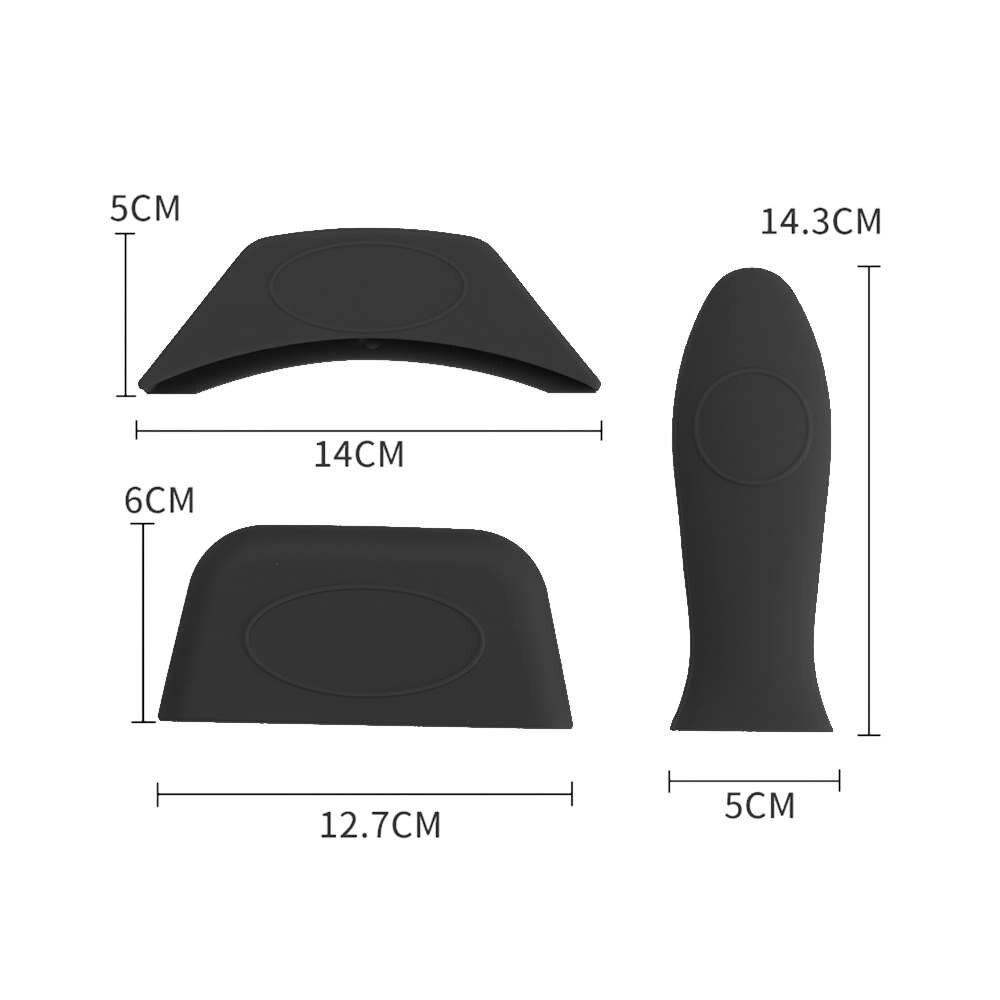 3 uds. Mango resistente a altas temperaturas Anti-escaldado Mango antideslizante cubierta de aislamiento almohadilla de silicona Wok manga de goma