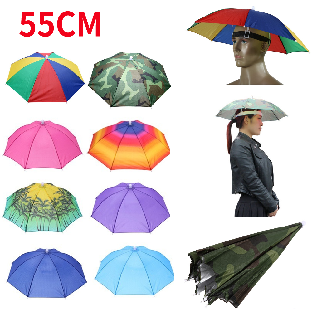 Guarda-sol chapéu guarda-chuva boné de pesca sobrecarga dupla dobrável guarda-chuva atividades ao ar livre caminhadas protetor solar sombra de chuva