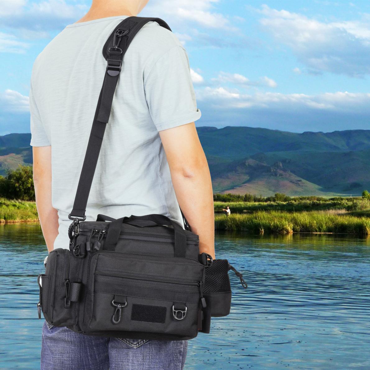 Taille Schouder Messenger Outdoor Vissen Tas Multifunctionele Waterdichte Oxford Doek Visgerei Reel Lokken Camera Opbergtas
