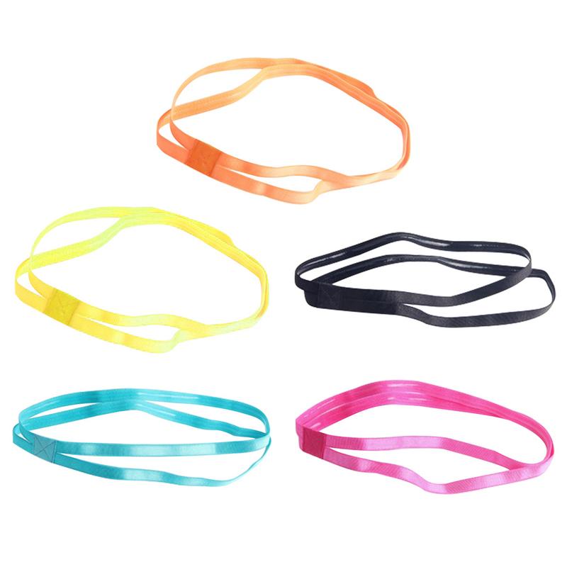 1pcs Women Colorful Headband Football Yoga Clean Hair Bands Anti-slip Elastic Rubber Thin Sport Headband Hair Men Accessories