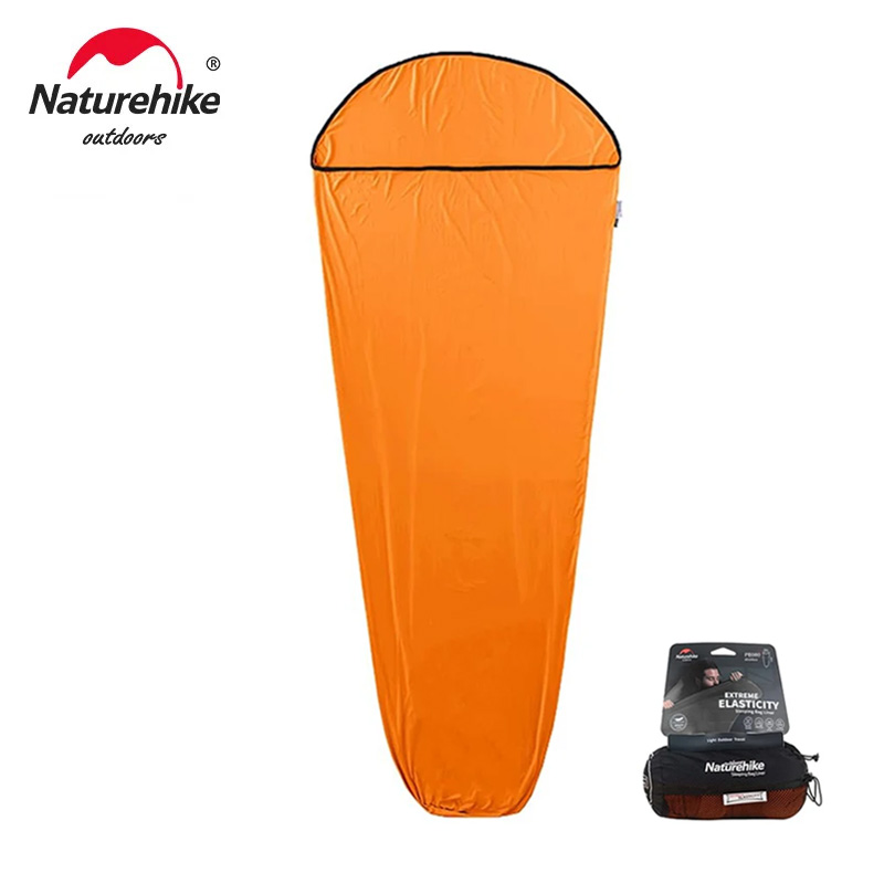 Naturehike Schlafsack Liner Hohe Elastizität Schlafsack Liner Ultraleicht Tragbare Reise Blatt draussen Camping Schlafsack: Orange