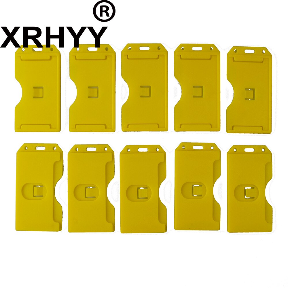 Pack of 10 Heavy Duty Rigid ID Badge Vertica Card Holders 2-Sided Open Faced Rigid ID Card Holder Business Name Card Organizer