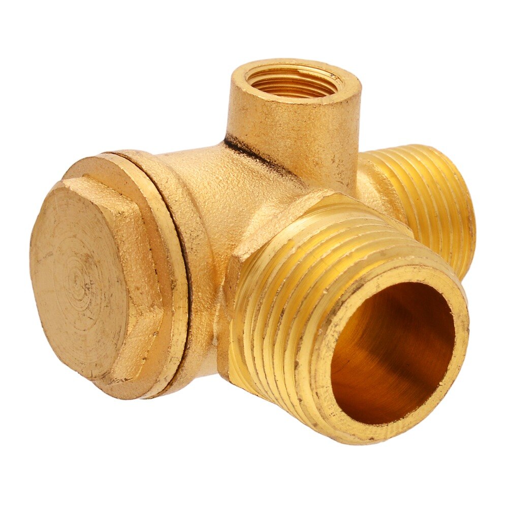 3 Port Brass Air Compressor Valve Threaded 90 Degree Air Compressor Check Valve For Central Pneumatic Part