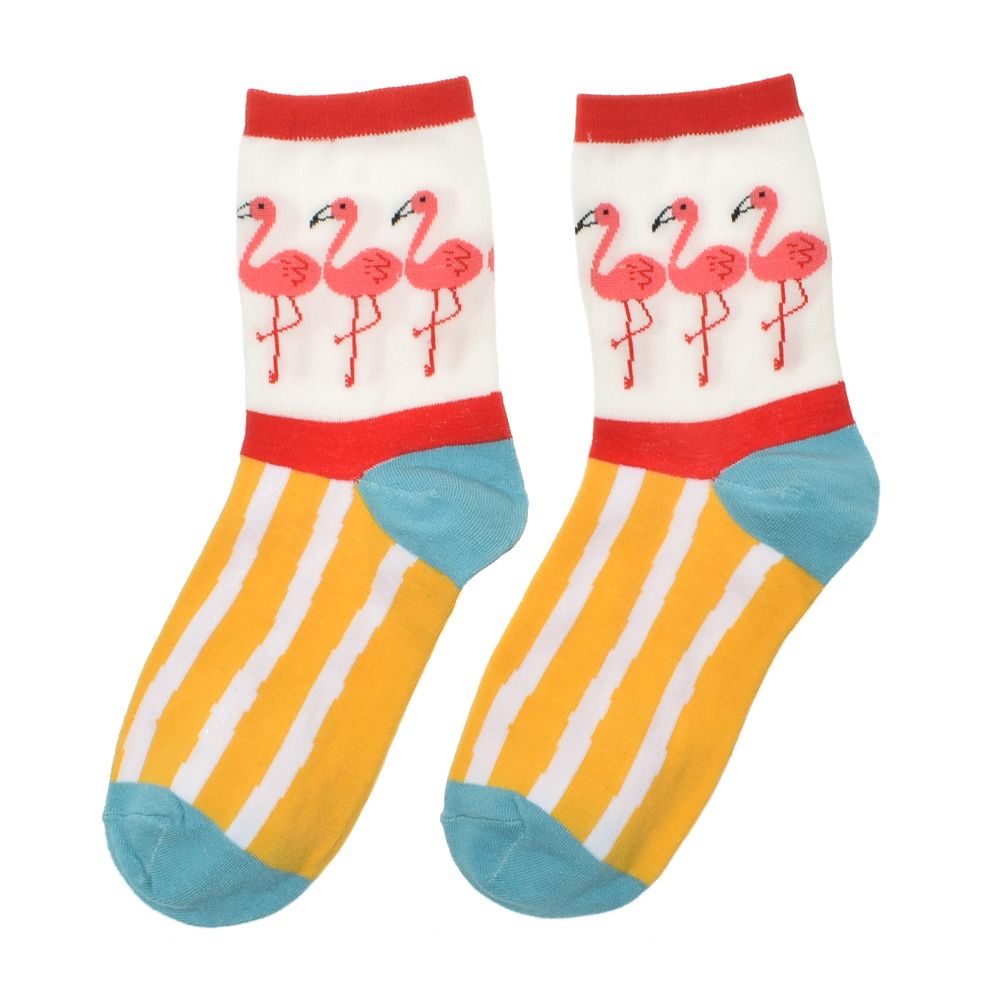 Vrouwen kleurrijke grappige sokken cartoon flamingo sokken lieveheersbeestje korte enkelsok: 5