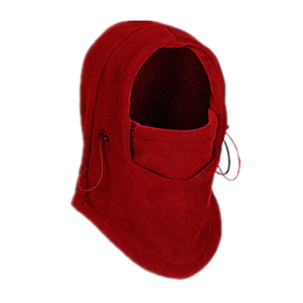 Vinter varm fleece beanies hatte til mænd kranium bandana hals varmere balaclava ansigtsopvarmning wargame cap specielle kræfter unisex hat: Rød