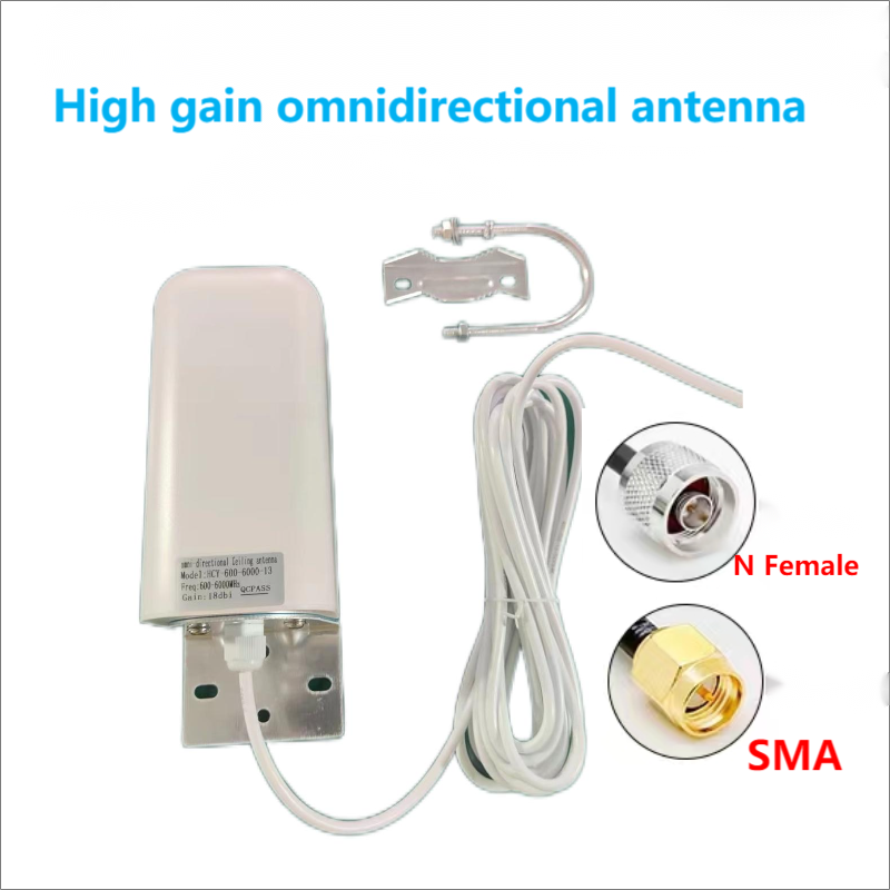 Antena omnidireccional celular de banda ancha impermeable para exteriores 18dBi montaje en pared de alta ganancia 2G/3G/4G/5G LTE/5G: Azul