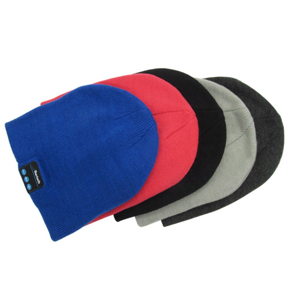 Draadloze bluetooth-muts, gebreide fluwelen wintermuts met ruitjesmotief, magische warme slimme muts, draadloze unisex muts met koptelefoon