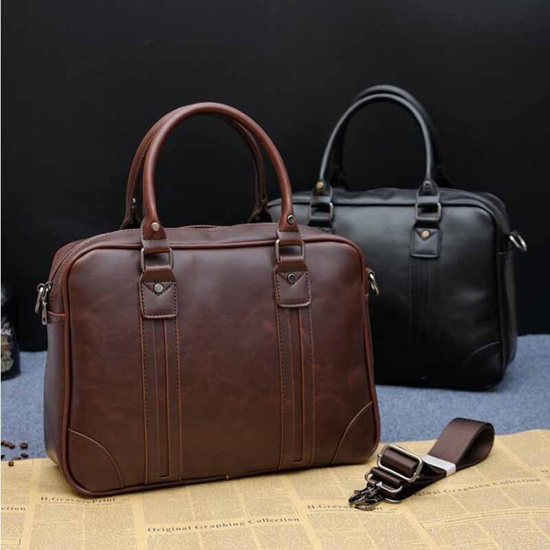 Men's business PU leather handbag briefcase mean handbag sacoche homme messenger bags laptop tote bag