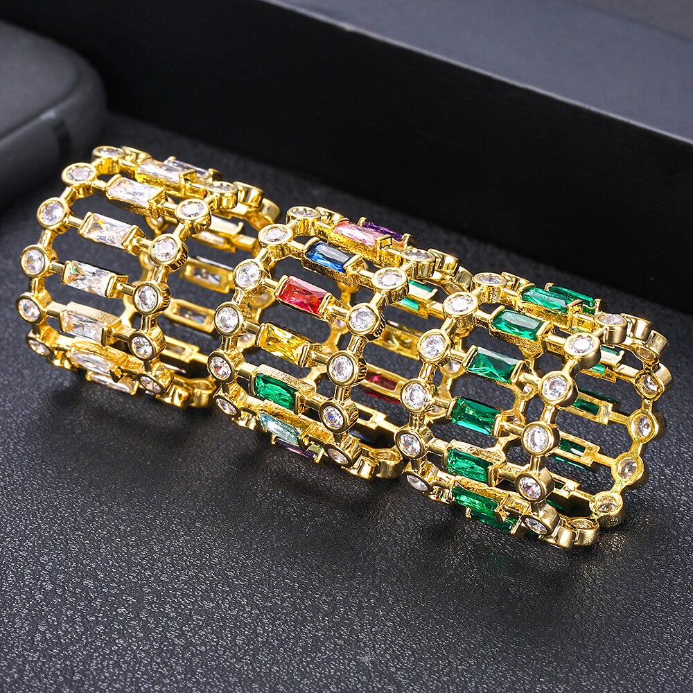 Janekelly charm 3 kleuren bruids trouwringen sterling met bedel glanzend helder oostenrijks kristal dubai sieraden top