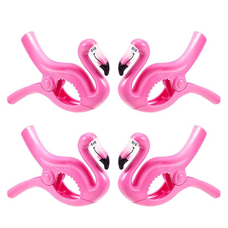 4 stk plastik tegnefilm flamingo håndklæde clips stor solseng liggestol holder pool tøjklemme quilt clip sok clips tøjklemme 25