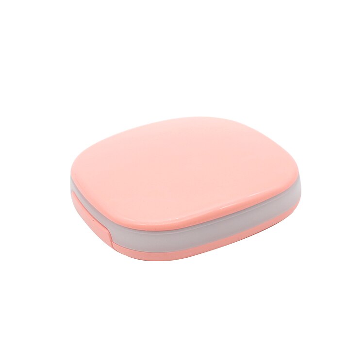 Mobiele Telefoon Houder Verlichte Make-Up Spiegel Licht Mini Ronde Draagbare Led Make Up Spiegel Sensing Usb Oplaadbare Make-Up Spiegel: pink