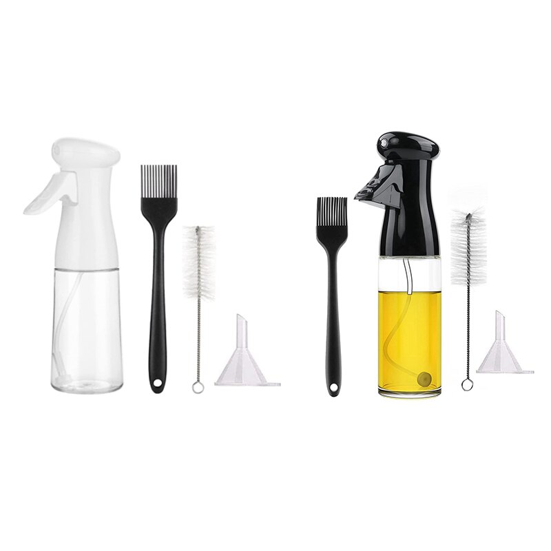 Kitchen Olive Oil Sprayer Bottle Refillable Oil Vinegar Sprayer With Funnel Brush Cleaning Brush For Cooking BBQ Salad