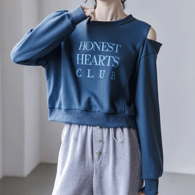 Primavera autunno Y2K lettera stampa maglione donna manica lunga con spalle scoperte sciolto moda donna top coreano giovane stile femminile Pullover