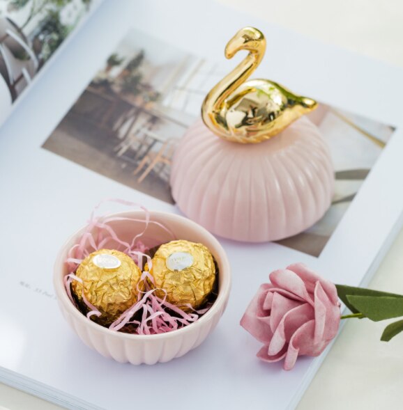 Or 3d Chat kitty animaux En Porcelaine Porte-Bijoux Anneau Plat de Bijoux En Céramique Décor À La Maison Plateau Bol pot blanc Rose pour mariage