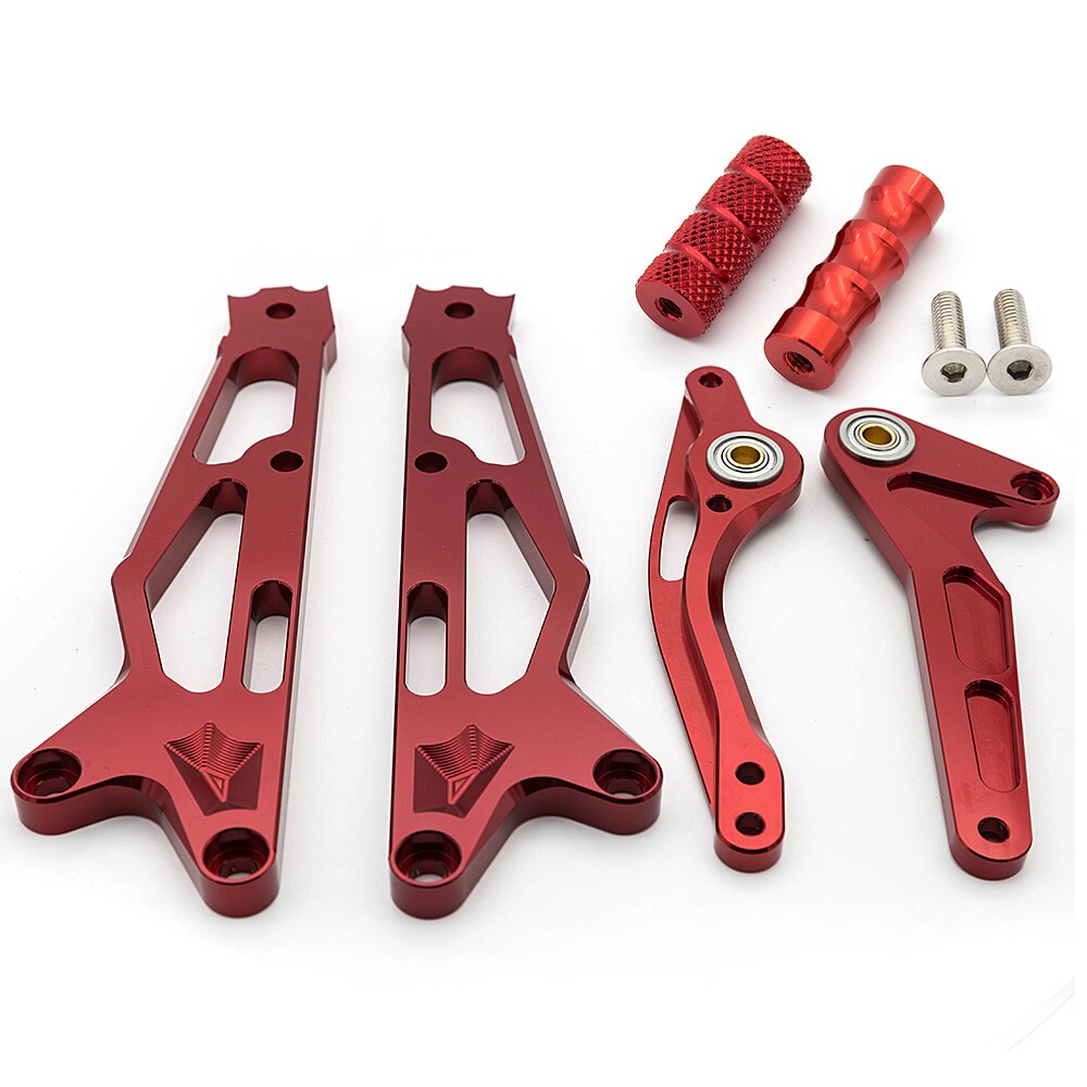 For Honda GROM MSX125 CNC Aluminum Alloy Motorcycle Rearset Footrest Footpeg Pedal Rear set Foot rest Accessories Part: A set  Red