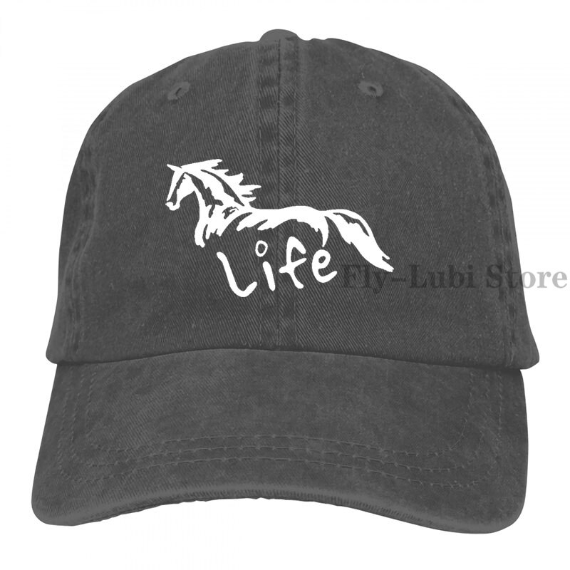 Horse Life Baseball cap men women Trucker Hats adjustable cap: 2-Black