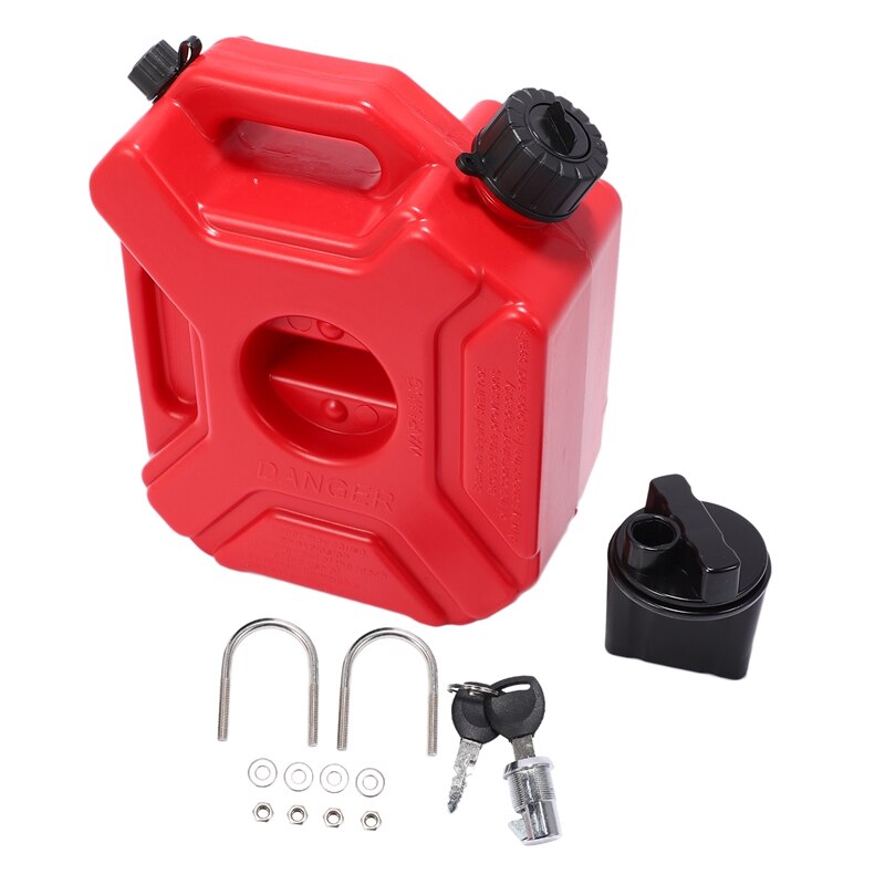 Moto rouge 3L réservoir de carburant de secours en plastique essence voiture conteneur de rechange réservoirs d'essence bidon ATV UTV: Default Title