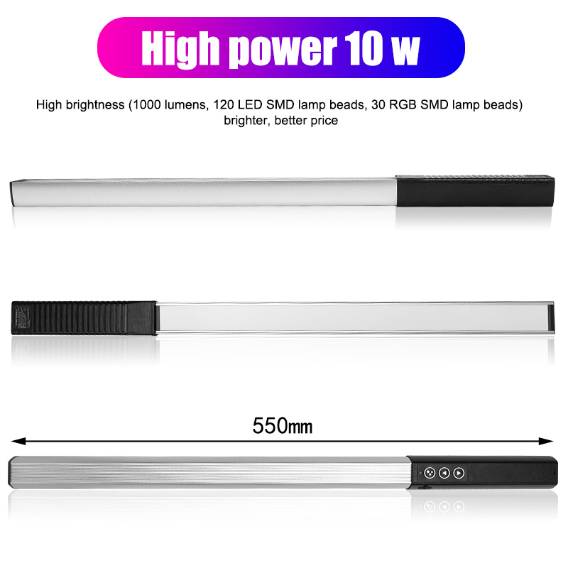 Päivitetty luxceo  q508a led valosauva putki kädessä pidettävä rgb pavotube valokuvaus video valokuva valaistus kaukosäädin 1000lm 2600 mah