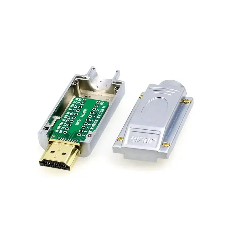 HDMI Soldeervrije stekker Mannelijke kopconnector Keystone HDMI-compatibel V2.0 Lassen Vrouwelijke connectoren 4K HD Lijnreparatie DIY-adapter: Donkergrijs