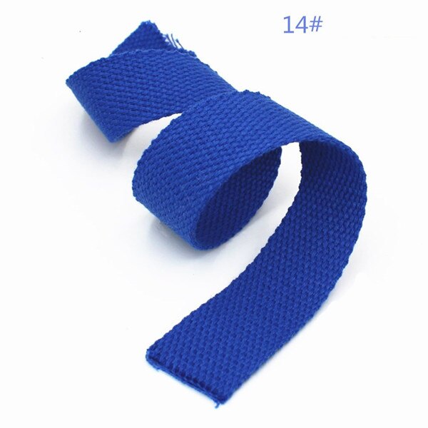 6M * 2.5 Cm Gekleurde Katoenen Dikke Vlakte Canvas Gordel Backpack Strap Bagage Accessoires Tas Maken Naaien Diy huisdier Aangelijnd: 14  jewel blue