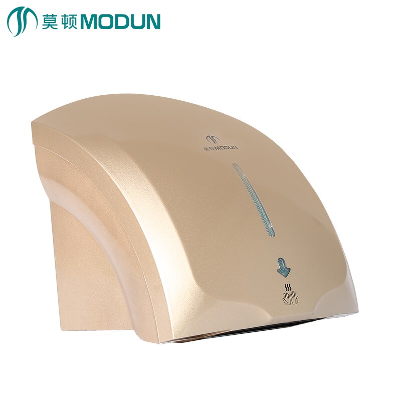 Modun brand hand dryer machine low velocity bathroom wall mount abs single automatic hand dryer with led light