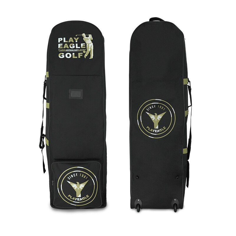 Playeagle Golf Luchtvaart Tas Met Wielen Opvouwbare Dubbele Rits Lichtgewicht Trolley Cover Met Sluizen Golf Reistas: golden